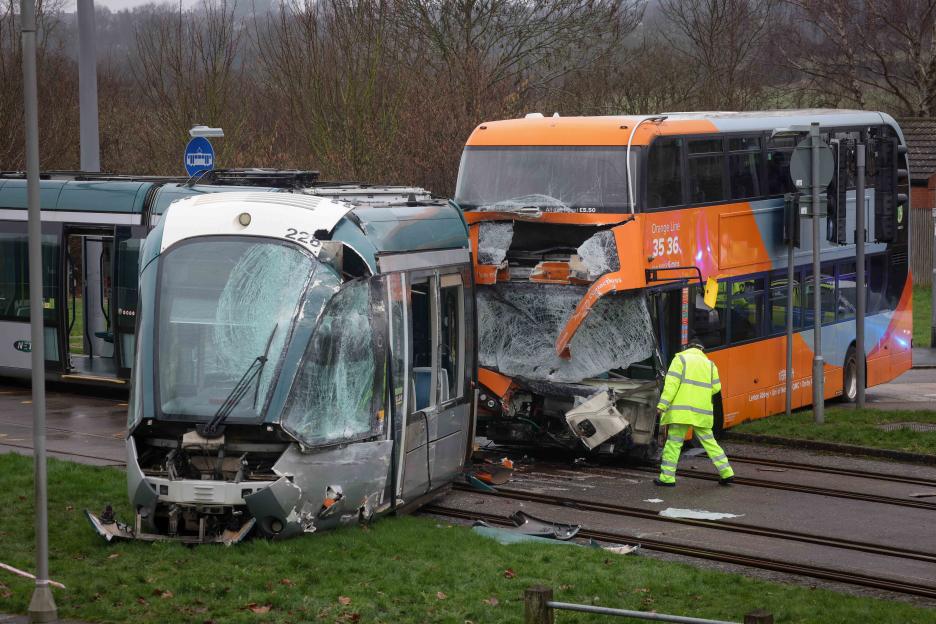 Tram and Bus Collision Leaves Multiple Passengers Injured, Road Closed in Aftermath
