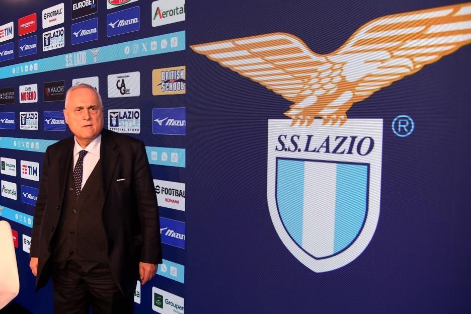 SS Lazio President Claudio Lotito at a press conference.