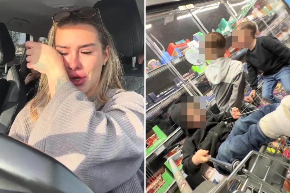 'Mom of Four Breaks Down in Tears at Aldi as Kids Run Wild and Onlookers Laugh'