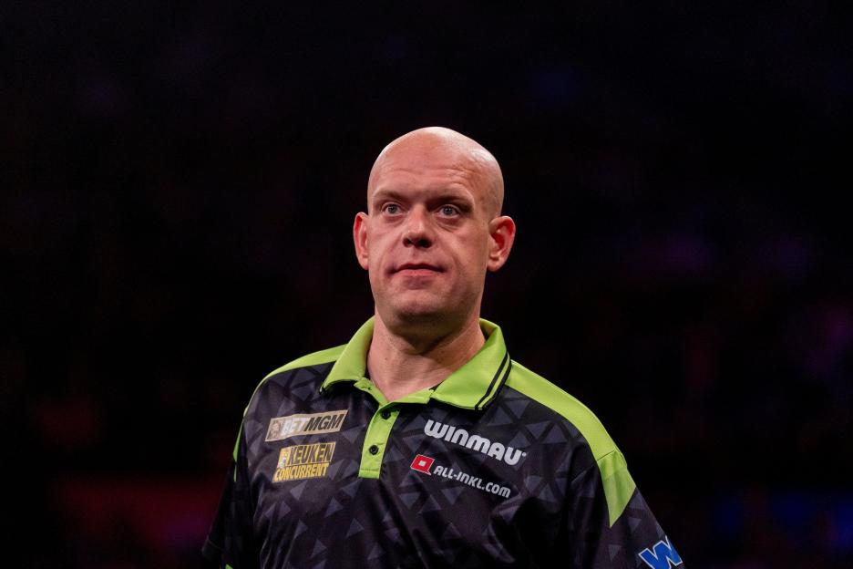 Sheffield, UK. 21st May, 2026. Michael van Gerwen during the 2026 BetMGM Premier League Darts, Night 16 at the Utilita Arena, Sheffield, England on 21 May 2026 Credit: Alex Young/Every Second Media Credit: Every Second Media/Alamy Live News