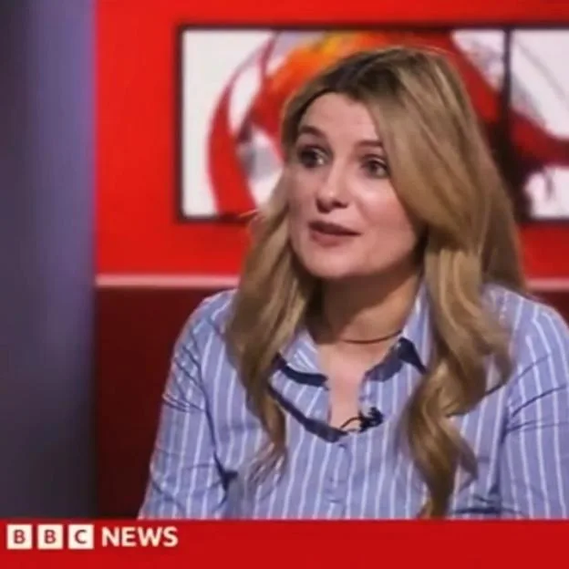 Anna Collinson speaking on BBC News.