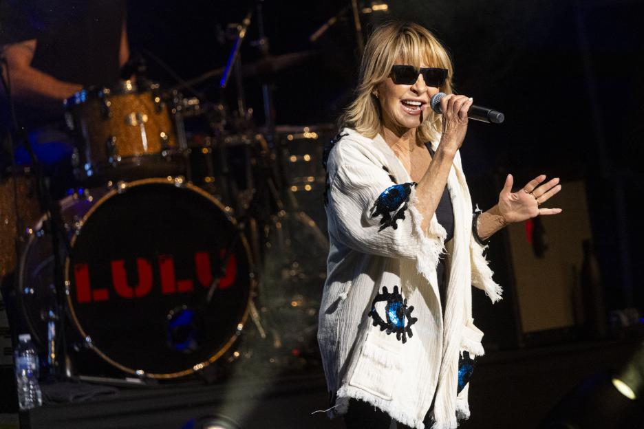 Singer Lulu performs in Glasgow, Scotland.