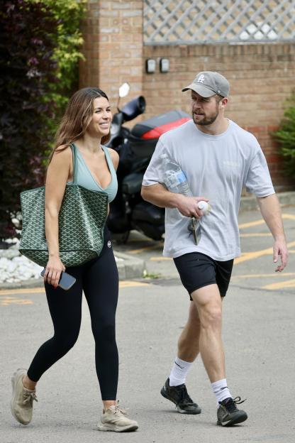 Ekin-Su Culculoglu and Christopher East leaving a workout session.