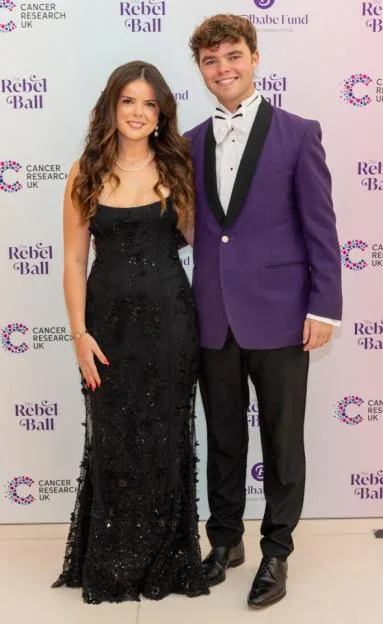 Dame Deborah James's children, Eloise and Hugo, pose at The Rebel Ball.
