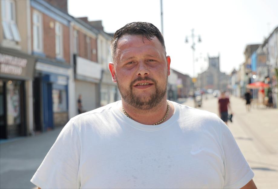Former addict Daniel Hart in Seaham, County Durham.