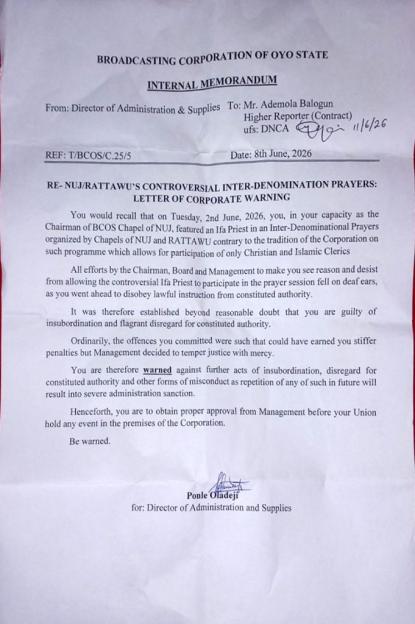 'Traditional Religion Followers Urge Makinde to Address Alleged Discrimination by BCOS'