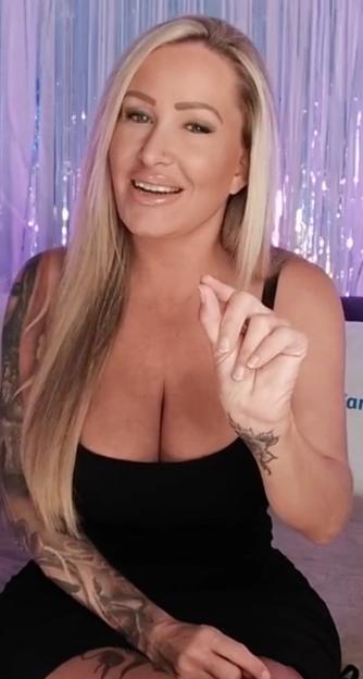 A video grab of Jessica Barton speaking about trying to become a Playmate.