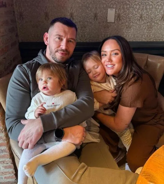 Charlotte Crosby and her family in a portrait.