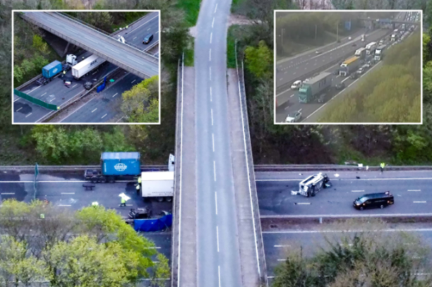 Tragic Accident: Two Teens Killed as Car Falls from M1 Bridge, Colliding with Minibus Below