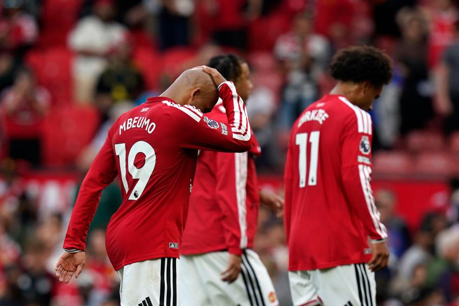 Manchester, UK. 13th Sep, 2026. Bryan Mbeumo of Manchester United looks on dejected during the Manchester United vs Manchester City Premier League match at Old Trafford, Manchester. Picture credit should read: Andrew Yates/Sportimage Credit: Sportima