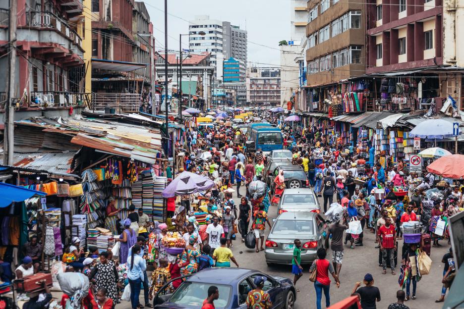 African city market streets - Lagos, Nigeria