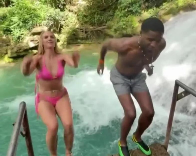 Alisha Lehmann Stuns with Epic Backflip into River While Vacationing with Love Island Boyfriend
