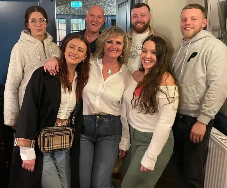 Rachel Catterall with her family and friends.