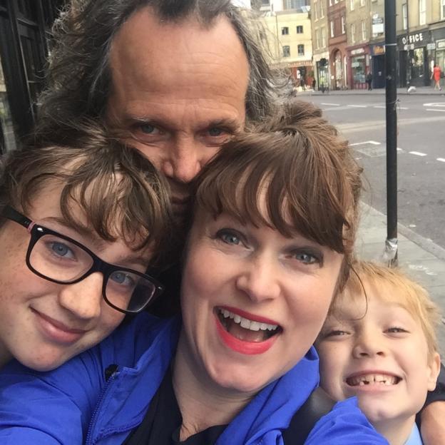 Esther Stanhope with her husband Adam and children Mirabelle and Truman.