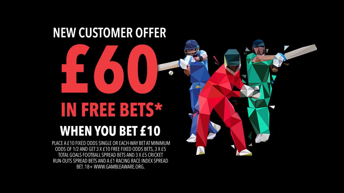 Score £60 in Free Bets When You Wager £10 on Cricket at the ICC Men's T20 World Cup with Spreadex!
