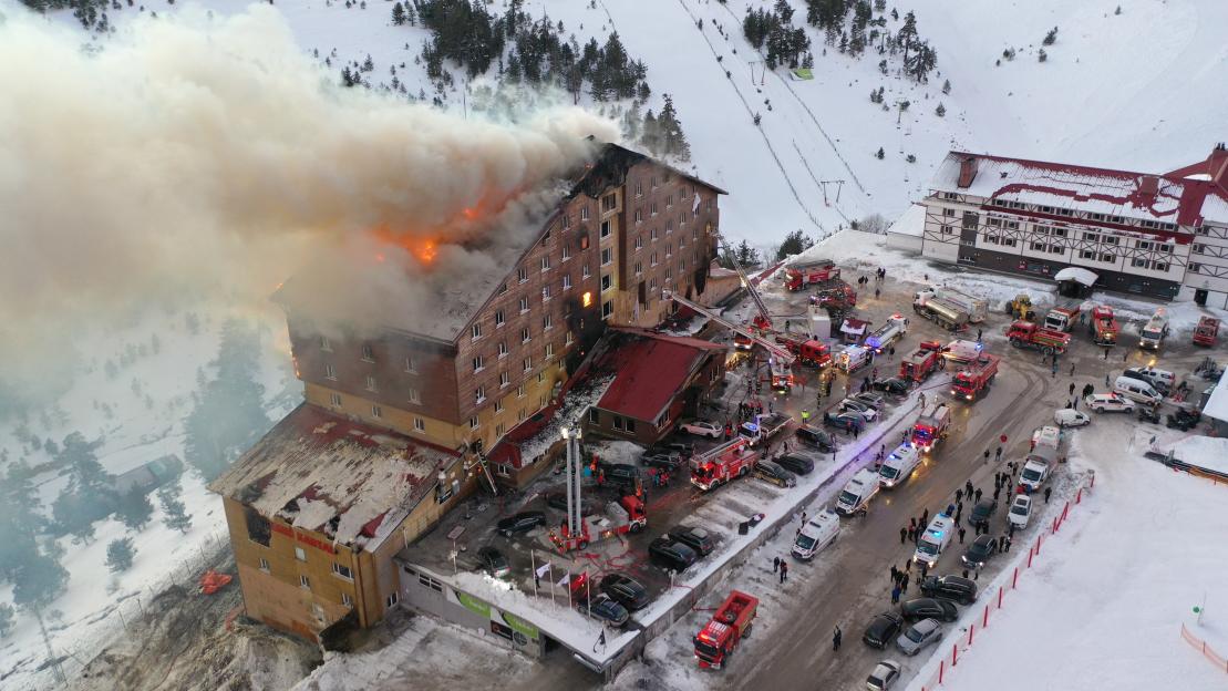 Fire breaks out in a hotel in Kartalkaya Ski Resort