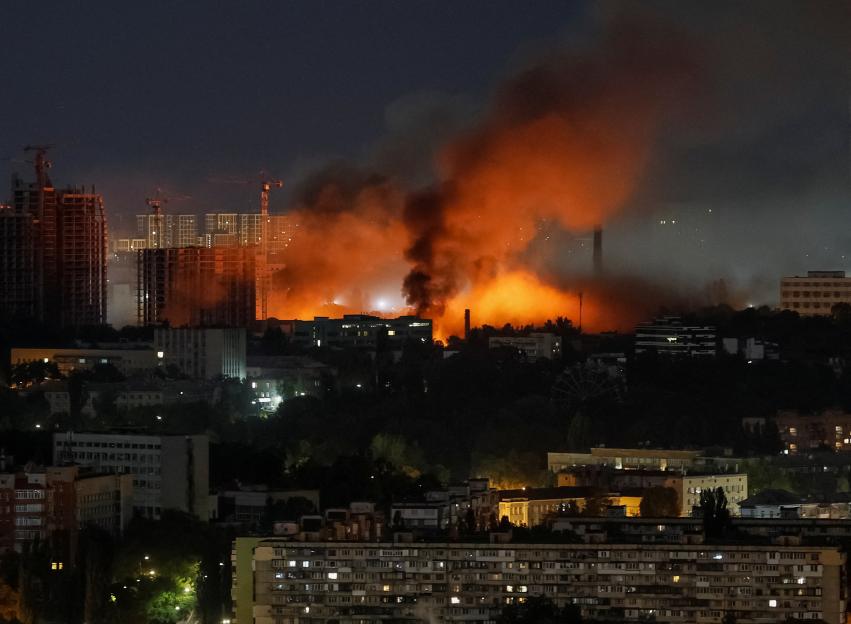 Russian missile strike in Kyiv