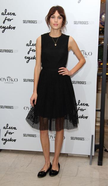 Alexa Chung attends the photocall to launch her new make up collection in collaboration with Eyeko at Selfridges.