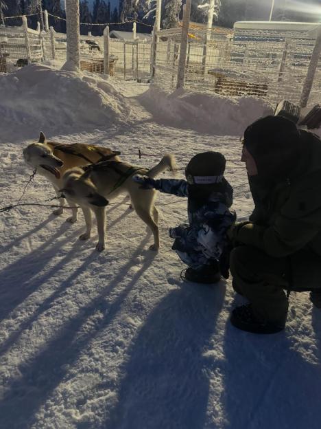 Phil Foden and his family in Lapland.