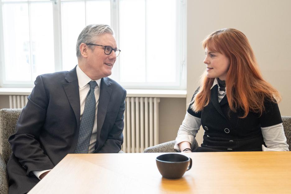 British Prime Minister Sir Keir Starmer and Kate Ferguson, The Sun Political Editor, at the Munch Security Conference.