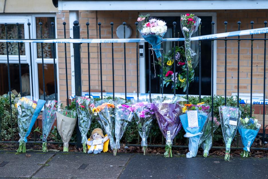 Floral tributes left outside the home of Tania Williams.