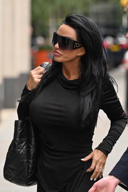 Former model Katie Price arriving at the High Court for her financial case.