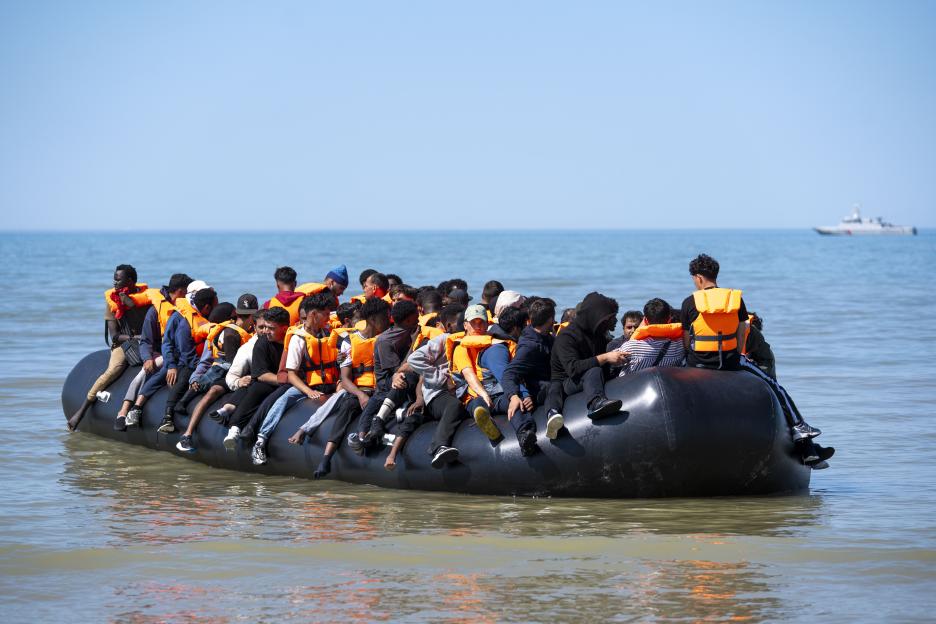 Migrants try to cross the English Channel from Wimereux
