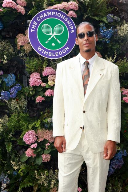 Fans are shocked by Virgil van Dijk's unexpected seatmate at the Wimbledon Centre Court during the Arthur Fery semi after World Cup exit!