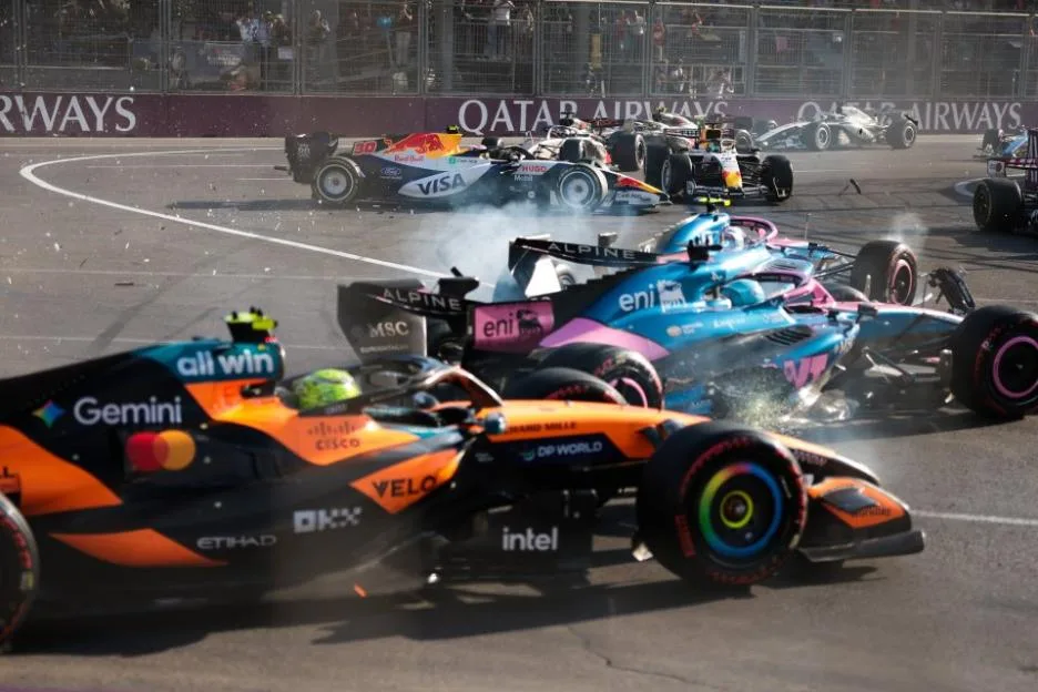 F1 rookie Arvid Lindblad confronts fuming team-mate Liam Lawson live on TV after Baku crash as fans spot ‘smart’ trick