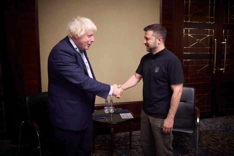 Ukraine's President Zelensky meets former UK prime minister Johnson in Kyiv