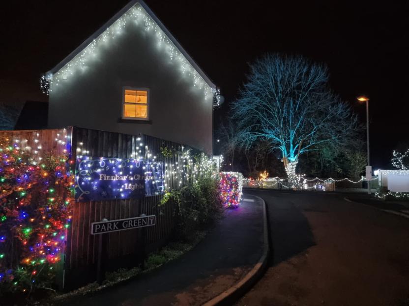 Tristan Cork's Christmas lights display in honour of his late son Finnbar Cork.