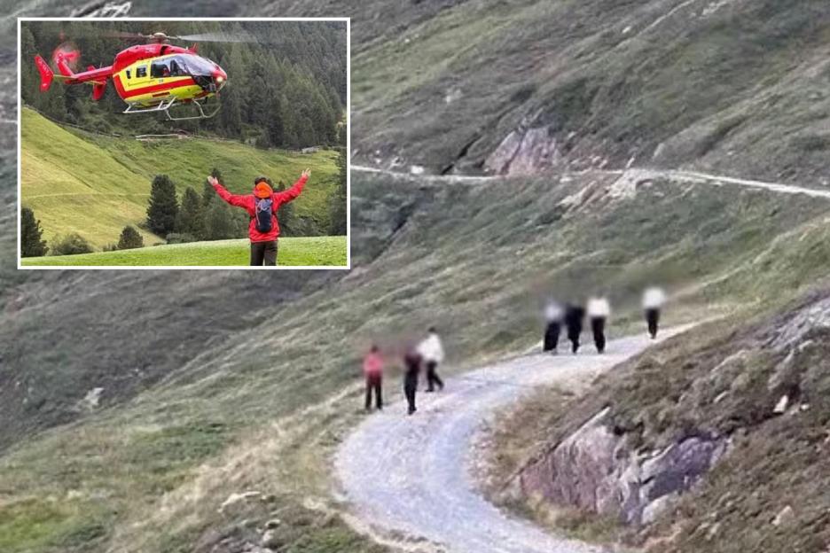 "Heroic Rescue: Nine Brits and Babies in Strollers Saved by Helicopters After Wandering Just Inches from a Cliff Edge in the Alps"