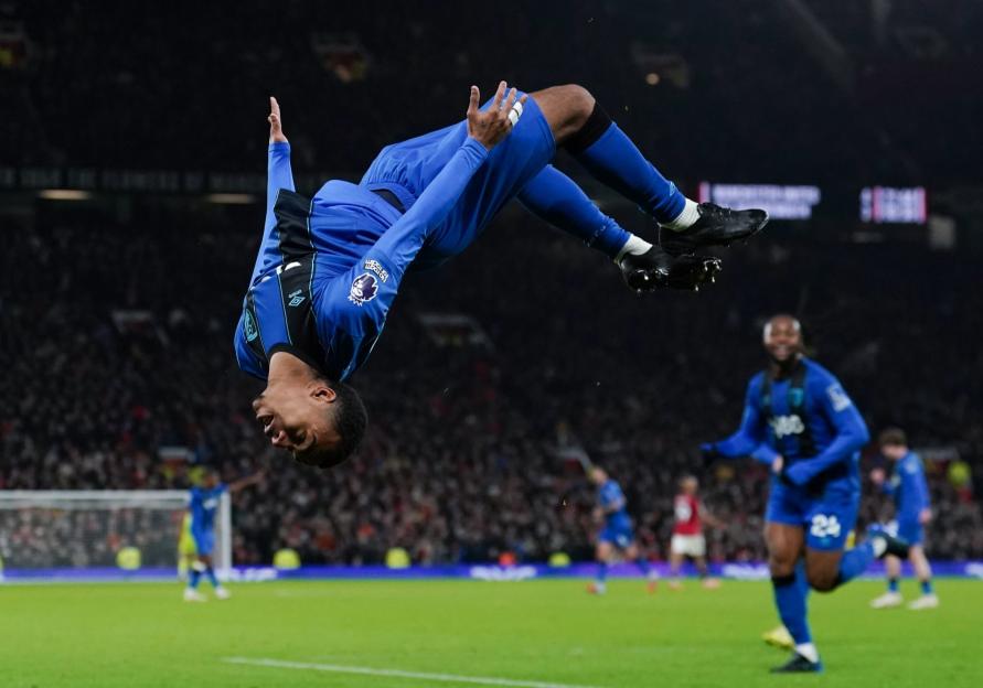 Eli Junior Kroupi celebrates his goal with a backflip.