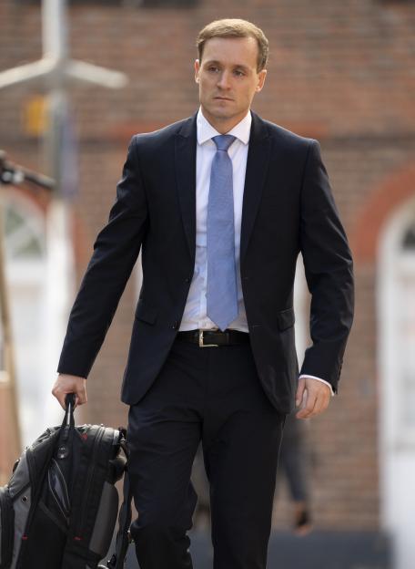 Tim Capron, a British Airways pilot, is pictured arriving at Reading Magistrates Court.