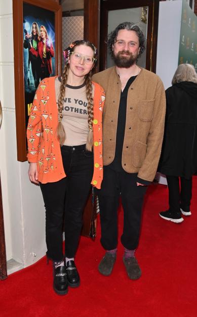 Jessie Cave and Alfie Brown at the Gala Performance of "Kathy And Stella Solve A Murder" at The Ambassadors Theatre.