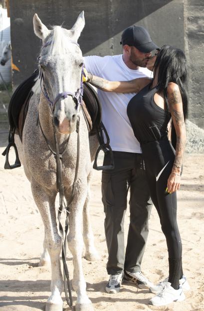 *PREMIUM-EXCLUSIVE* *MUST CALL FOR PRICING BEFORE USAGE* - STABLE RELATIONSHIP! Katie Price and Lee Andrews saddle up together in Dubai as their headline-grabbing marriage continues to spark speculation.