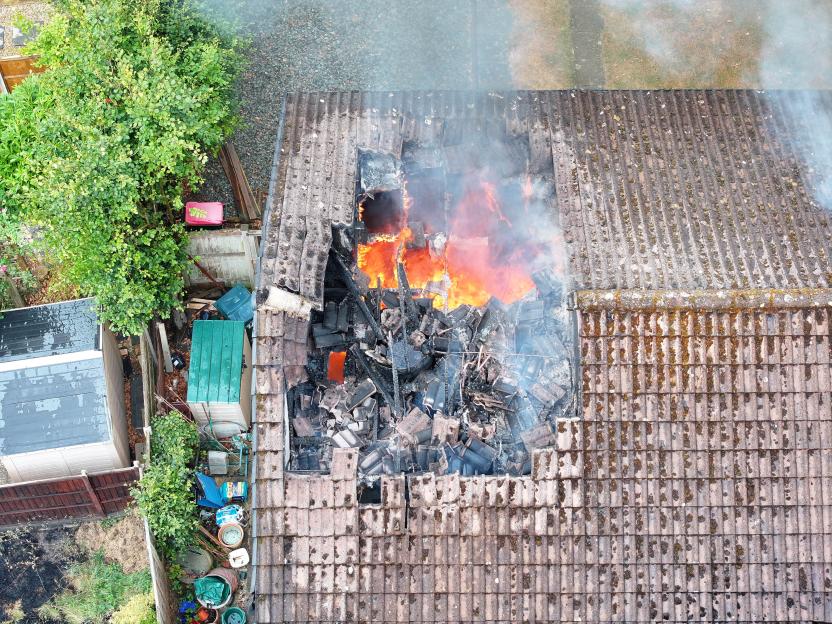 Massive Blaze Engulfs Ten Homes, Sending Thick Smoke into the Sky After 'Barbecue Ignites Fire'