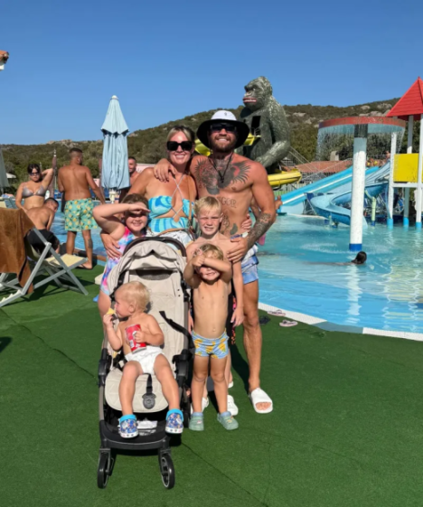 Conor McGregor and family at a water park.