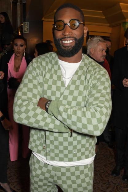 Collage of Tinie Tempah as a pop star and in a normal job.