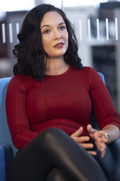 Charlotte Chilton being interviewed by Amanda Devlin for Sun Club.