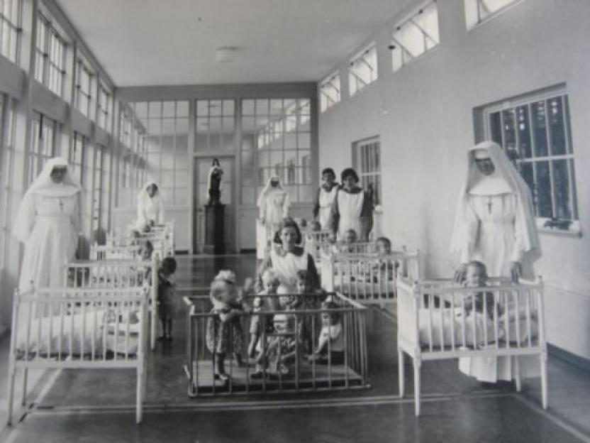 Women working in a Magdalene Laundry in Dublin, Ireland.