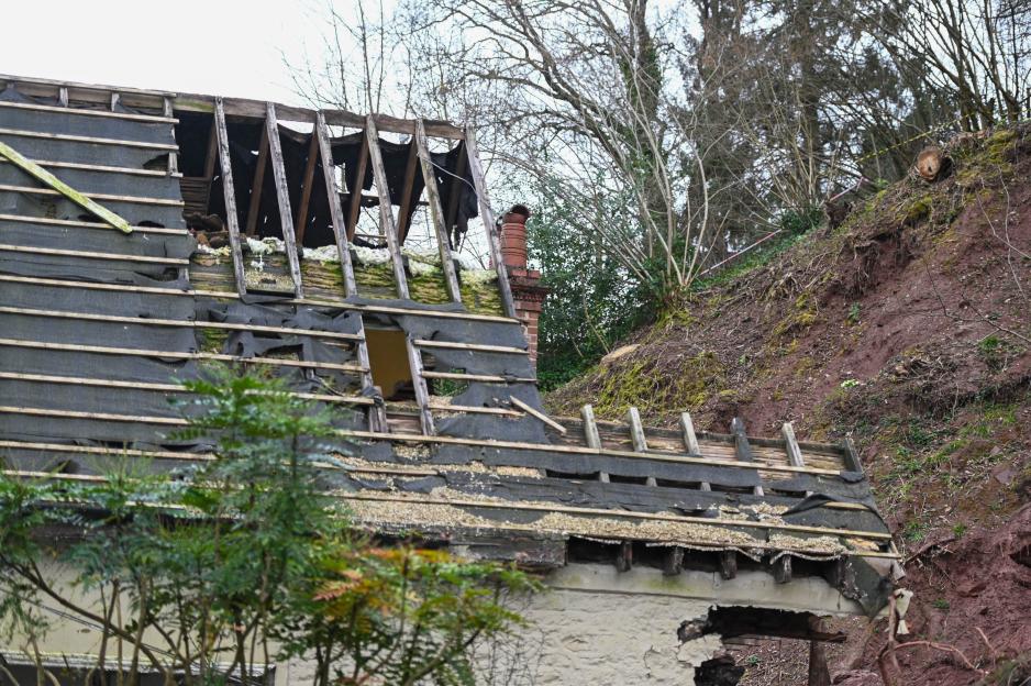 Family have miracle escape after landslide destroys village home