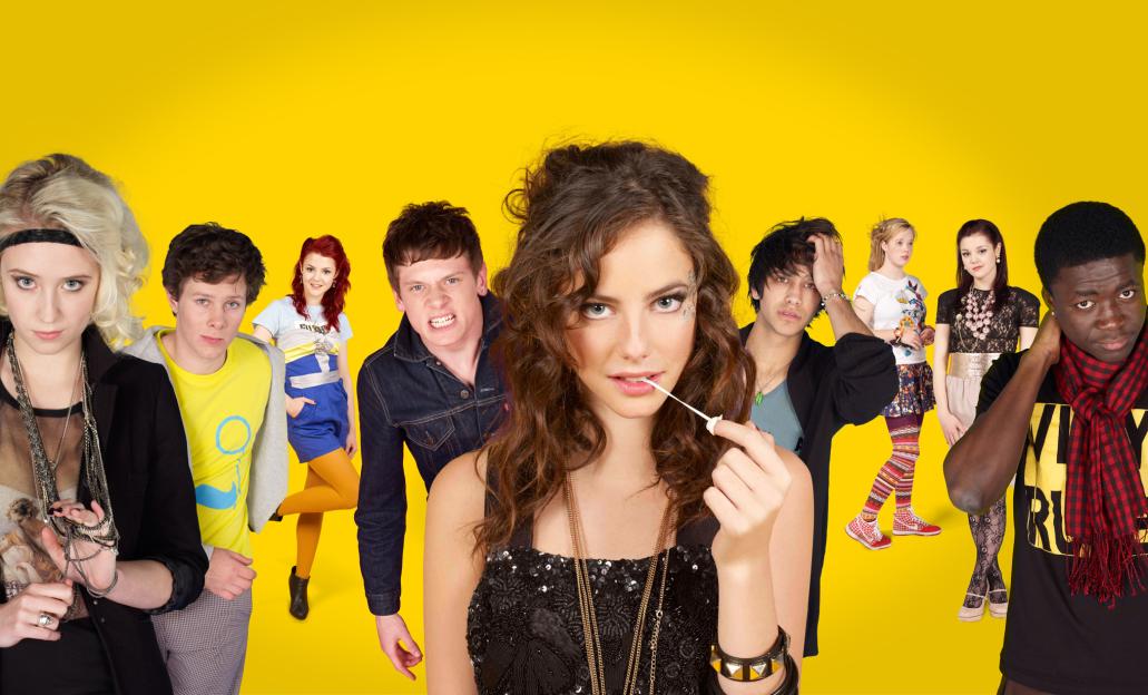 Promotional photo of the cast of Skins.
