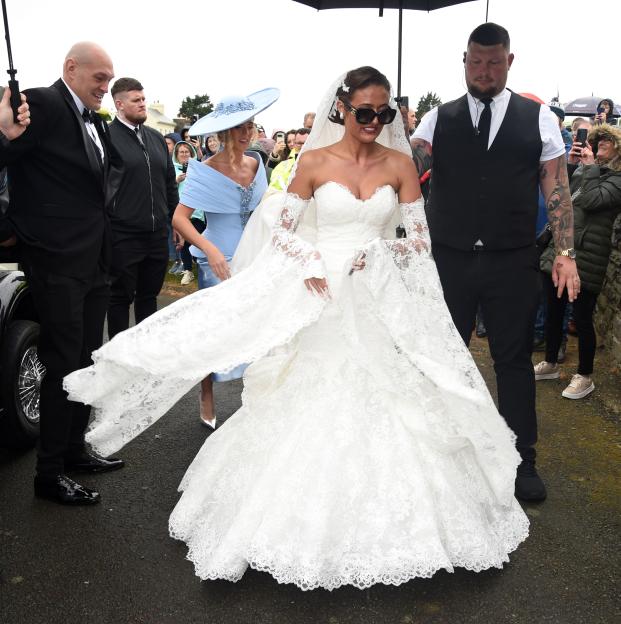 Venezuela Fury arriving at her wedding ceremony.