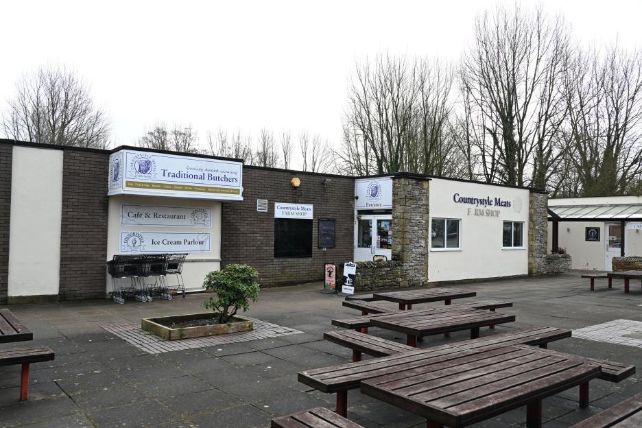 Exterior of Countrystyle Meats Farmshop at a leisure park.