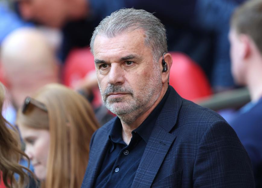 LONDON, ENGLAND, APRIL 25: Football manager Ange Postecoglou during the match between Manchester City FC and Southampton FC in the Emirates FA Cup Semi Final match at Wembley Stadium in London, England, on April 25. (Photo by Daniel Weir)