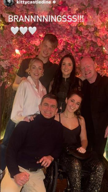 Jac Jossa enjoying a Christmas night out with the EastEnders Branning family