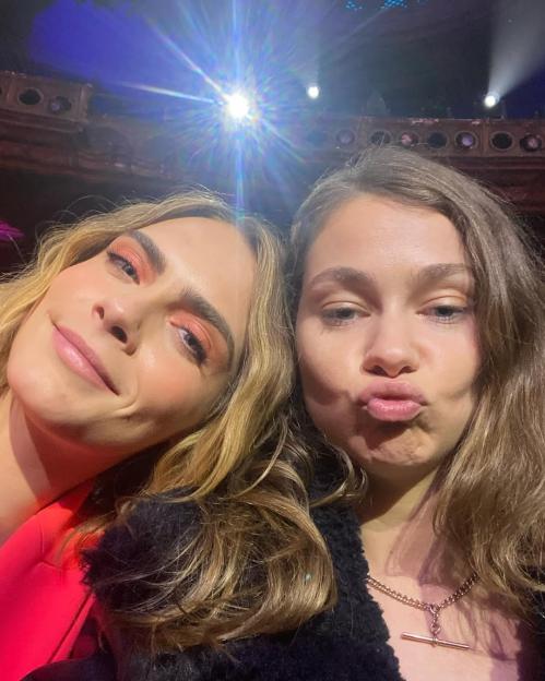 Cara Delevingne and girlfriend Minke taking a selfie.
