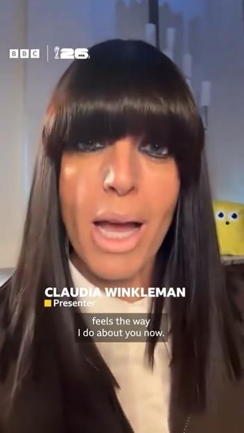 Claudia Winkleman featured in a BBC World Cup "Wonderwall" music video.