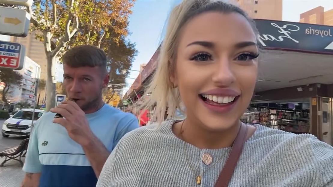 Paige Howlett and John Thompson on holiday in Benidorm.